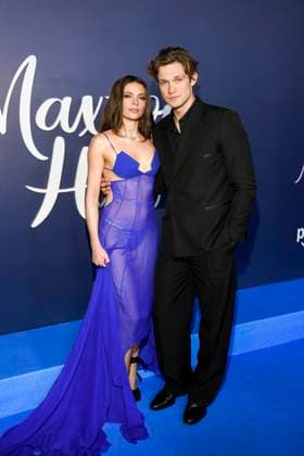 abb Maxton Hall Harriet Herbig Matten and Damian Hardung as guests on the blue carpet at the premiere of the Amazon Prime TV series Maxton Hall The World Between Us Season 2 at the Tempodrom on 17 10 2025 in Berelin Berlin Germany
