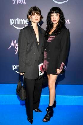 abb Maxton Hall Edda Eggers and Regina Tiessen as guests on the blue carpet at the premiere of the Amazon Prime TV series Maxton Hall The World Between Us Season 2 at the Tempodrom on 17 10 2025 in Berelin Berlin Germany