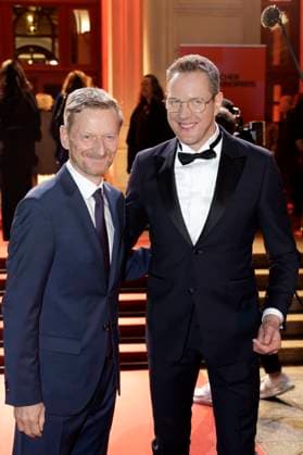 Michael Kessler and Christoph Degen at the 36 award ceremony of the Hessian Film and Cinema Prize 2025 at the Alte Oper Frankfurt am Main, 17 10 2025 Foto:xP.xBackx xFuturexImagex kinopreis_5003