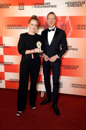 Julia von Heinz and Christoph Degen at the 36th Hessian Film and Cinema Award 2025 ceremony at the Alte Oper Frankfurt am Main, 17 10 2025 Foto:xP.xBackx xFuturexImagex kinopreis_5033