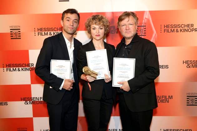 Nils Strunk, Lisa Wagner and Justus von Dohnanyi at the 36th Hessian Film and Cinema Award 2025 ceremony at the Alte Oper Frankfurt am Main, 17 10 2025 Foto:xP.xBackx xFuturexImagex kinopreis_5042