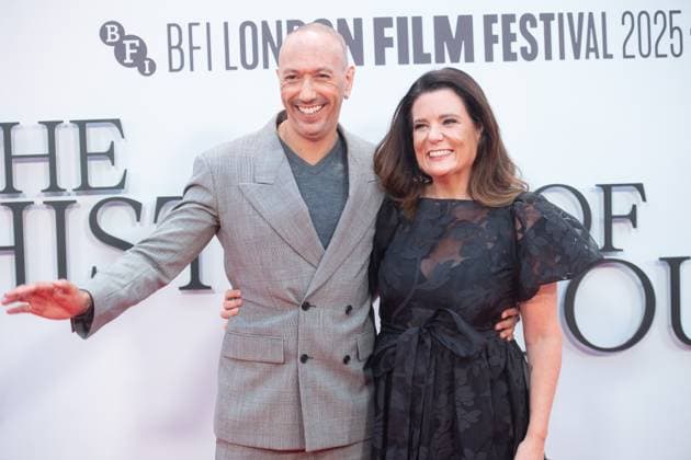 London Film Festival 2025 - The History Of Sound Headline Gala Arrivals at Royal Festival Hall, Southbank, London Director Oliver Hermanus and Producer Thà resa Ryan (Middle) attends the Headline Gala of The History Of Sound at The 69th BFI London Film Festival at Royal Festival Hall, Southbank, London, England, UK on Saturday 18 October, 2025., Credit:Justin Ng Avalon UK, England, London, Royal Festival Hall, Southbank Copyright: xJustinxNgx xAvalonx 1046440358