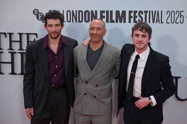 The History of Sound Gala at 69th BFI London Film Festival??????? LONDON, UNITED KINGDOM - OCTOBER 18: Irish actor Paul Mescal (R), British actor Josh O’ Connor (L) and South African film director Oliver Hermanus (C) attend the premiere of The History of Sound during the 69th BFI London Film Festival at the Royal Festival Hall in London, United Kingdom on October 18, 2025. Rasid Necati Aslim Anadolu London United Kingdom. Editorial use only. Please get in touch for any other usage.  Copyright: x2025xAnadoluxRasidxNecatixAslimx