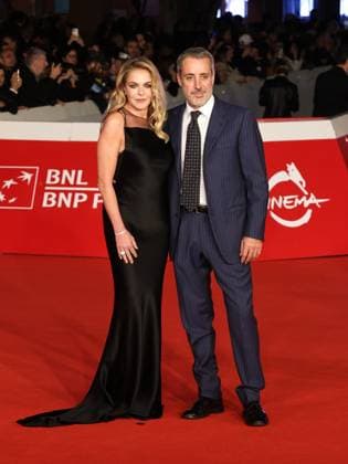 Rome Cinema Fest 2025, evening 4 - Red carpet film Fuori la verità . Pictured is Claudia Gerini with her partner Riccardo Sangiuliano.  Copyright: xMarcoxProvvisionatox xipa-agency.netx xDxAvanzo Provvisionatox IPA_Agency_IPA66756072
