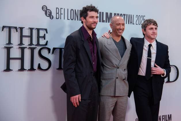 October 18, 2025, London, United Kingdom: (L-R) Josh O Connor, Director Oliver Hermanus and Paul Mescal attend The History of Sound Headline Gala at the 69th BFI London Film Festival at The Royal Festival Hall. London United Kingdom - ZUMAs197 20251018_aaa_s197_177 Copyright: xLoredanaxSangiulianox