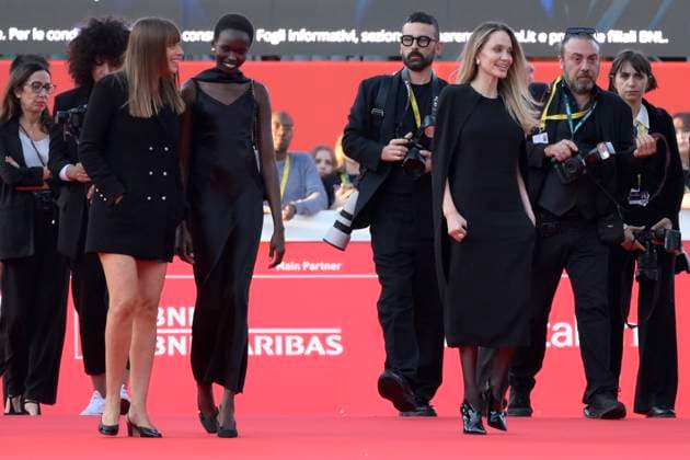 Couture red carpet in Rome, Italy - 18 Oct 2025 Angelina Jolie attends the red carpet of movie Couture during the Rome Film Fest 2025 at Auditorium Parco della Musica. Rome Italy Copyright: xMarioxCartellix xSOPAxImagesx _DSC1867