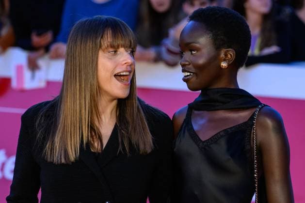 Alice Winocour and Anyier Anei attend the Couture red carpet during the 20th Rome Film Festival at Auditorium Parco della Musica in Rome (Italy), October 18, 2025. andreaxstaccioli