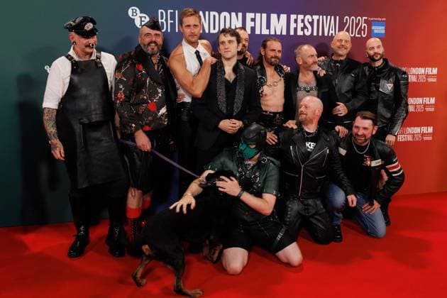 UK Premiere of Pillion, BFI London Film Festival, Royal Festival Hall, London, UK, 18 October 2025. Alexander Skarsgard, Harry Melling, Paul Tallis, Maggie the dog and guests - BFI London Film Festival - Red carpet - UK Premiere of Pillion - Royal Festival Hall in London, UK on 18th October 2025, Credit:Manuela Langotsch Avalon United Kingdom, London, Royal Festival Hall  Copyright: xManuelaxLangotschx xAvalonx 1046544517