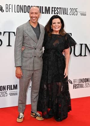 Oliver Hermanus and Thérèsa Ryan attends The History of Sound Premiere during the BFI London Film Festival, at the Southbank Centre, Royal Festival Hall in London, England. UK. Saturday 18th October 2025 Copyright: xJamesxWarrenx LFF- THE HISTORY OF SOUND 36