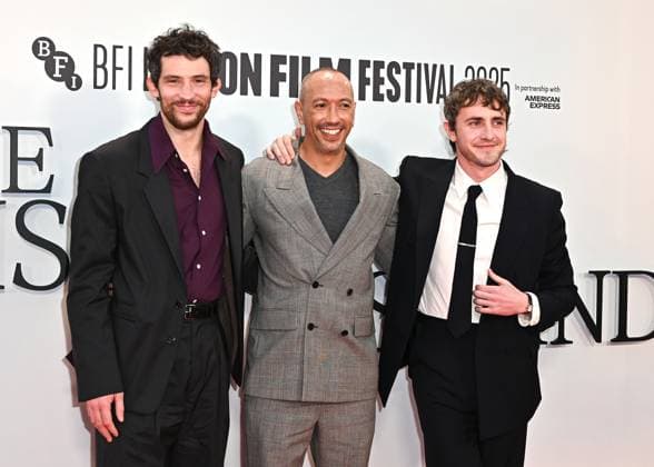 Josh O Connor, Oliver Hermanus and Paul Mescal attends The History of Sound Premiere during the BFI London Film Festival, at the Southbank Centre, Royal Festival Hall in London, England. UK. Saturday 18th October 2025 Copyright: xJamesxWarrenx LFF- THE HISTORY OF SOUND 29