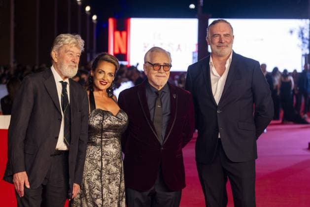 20th Rome Film Fest 2025 - Glenrothan red carpet ROME, ITALY - OCTOBER 19: (L-R) David Ashton, Brian Cox, Nicole Ansari Cox and Aidan Redmond attend the Glenrothan red carpet during the 20th Rome Film Festival at Auditorium Parco Della Musica on October 19, 2025 in Rome, Italy. Primo Barol Anadolu Rome Italy. Editorial use only. Please get in touch for any other usage.  Copyright: x2025xAnadoluxPrimoxBarolx
