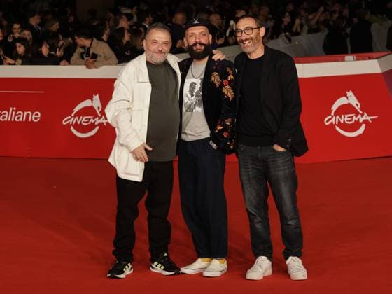 Roma Cinema Fest 2025, evening 5 - Red carpet film Brunori Sas – Il Tempo Delle Noci Pictured: Marco Manetti, Giacomo Triglia and Antonio Manetti  Copyright: xMarcoxProvvisionatox xipa-agency.netx xDxAvanzo Landi Provvisionatox IPA_Agency_IPA66829270