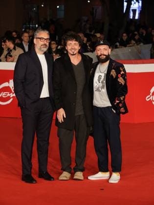 Roma Cinema Fest 2025, evening 5 - Red carpet film Brunori Sas – Il Tempo Delle Noci. Pictured: Dario Brunori aka Brunori Sas, Riccardo Sinigallia and Giacomo Triglia.  Copyright: xMarcoxProvvisionatox xipa-agency.netx xDxAvanzo Landi Provvisionatox IPA_Agency_IPA66829379