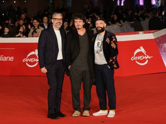 Roma Cinema Fest 2025, evening 5 - Red carpet film Brunori Sas – Il Tempo Delle Noci. Pictured: Dario Brunori aka Brunori Sas, Riccardo Sinigallia and Giacomo Triglia.  Copyright: xMarcoxProvvisionatox xipa-agency.netx xDxAvanzo Landi Provvisionatox IPA_Agency_IPA66829384
