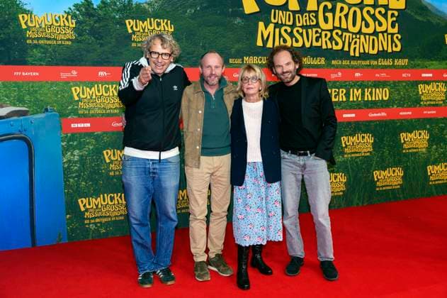 Marcus H Rosenmüller, Florian Brückner, Gisela Schneeberger and Maximilian Schafroth at the premiere of the movie Pumuckl und das große Missverständnis at Mathäser Filmpalast Munich, 19 10 2025 Foto:xN.xKolinzx xFuturexImagex pumuckl_5018