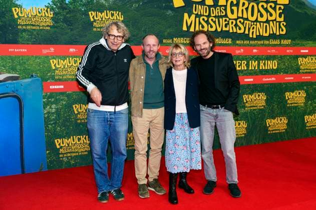 Marcus H Rosenmüller, Florian Brückner, Gisela Schneeberger and Maximilian Schafroth at the premiere of the movie Pumuckl und das große Missverständnis at Mathäser Filmpalast Munich, 19 10 2025 Foto:xN.xKolinzx xFuturexImagex pumuckl_5019