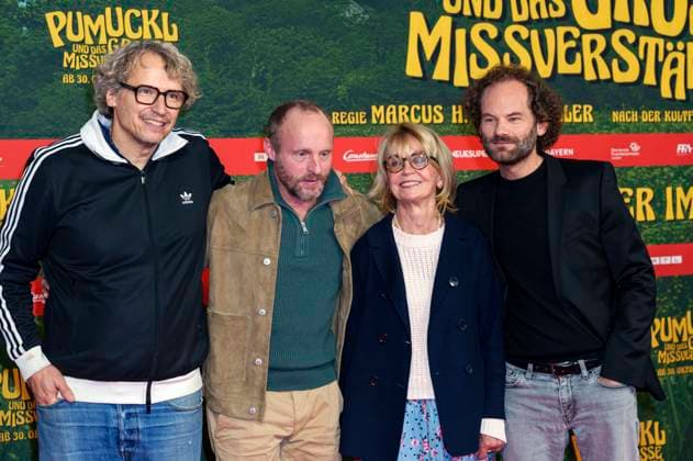 Marcus H Rosenmüller, Florian Brückner, Gisela Schneeberger and Maximilian Schafroth at the premiere of the movie Pumuckl und das große Missverständnis at Mathäser Filmpalast Munich, 19 10 2025 Foto:xN.xKolinzx xFuturexImagex pumuckl_5021
