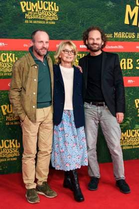 Florian Brückner, Gisela Schneeberger and Maximilian Schafroth at the premiere of the movie Pumuckl und das große Missverständnis at Mathäser Filmpalast Munich, 19 10 2025 Foto:xN.xKolinzx xFuturexImagex pumuckl_5027
