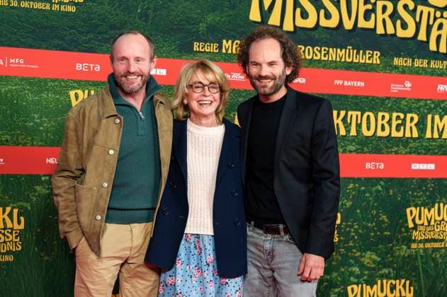 Florian Brückner, Gisela Schneeberger and Maximilian Schafroth at the premiere of the movie Pumuckl und das große Missverständnis at Mathäser Filmpalast Munich, 19 10 2025 Foto:xN.xKolinzx xFuturexImagex pumuckl_5028