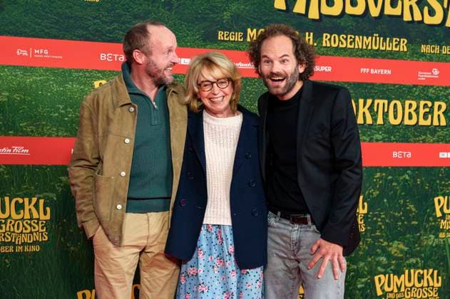 Florian Brückner, Gisela Schneeberger and Maximilian Schafroth at the premiere of the movie Pumuckl und das große Missverständnis at Mathäser Filmpalast Munich, 19 10 2025 Foto:xN.xKolinzx xFuturexImagex pumuckl_5029