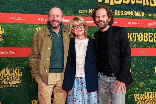 Florian Brückner, Gisela Schneeberger and Maximilian Schafroth at the premiere of the movie Pumuckl und das große Missverständnis at Mathäser Filmpalast Munich, 19 10 2025 Foto:xN.xKolinzx xFuturexImagex pumuckl_5030