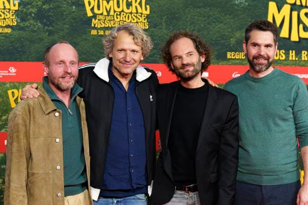 Florian Brückner, Marcus H Rosenmüller, Maximilian Schafroth and Korbinian Dufter at the premiere of the movie Pumuckl und das große Missverständnis at Mathäser Filmpalast Munich, 19 10 2025 Foto:xN.xKolinzx xFuturexImagex pumuckl_5038