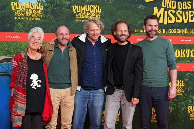 Barbara von Johnson, Florian Brückner, Marcus H Rosenmüller, Maximilian Schafroth and Korbinian Dufter at the premiere of the movie Pumuckl und das große Missverständnis at Mathäser Filmpalast Munich, 19 10 2025 Foto:xN.xKolinzx xFuturexImagex pumuckl_5047