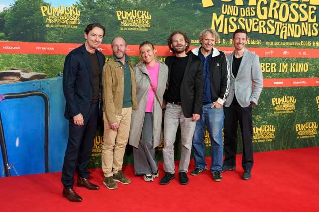 Martin Bachmann, Florian Brückner, Nina Eichinger, Maximilian Schafroth, Marcus H Rosenmüller and Oliver Berben at the premiere of the movie Pumuckl und das große Missverständnis at Mathäser Filmpalast Munich, 19 10 2025 Foto:xN.xKolinzx xFuturexImagex pumuckl_5050