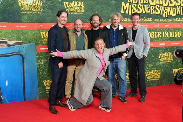 Martin Bachmann, Florian Brückner, Nina Eichinger, Maximilian Schafroth, Marcus H Rosenmüller and Oliver Berben at the premiere of the movie Pumuckl und das große Missverständnis at Mathäser Filmpalast Munich, 19 10 2025 Foto:xN.xKolinzx xFuturexImagex pumuckl_5052
