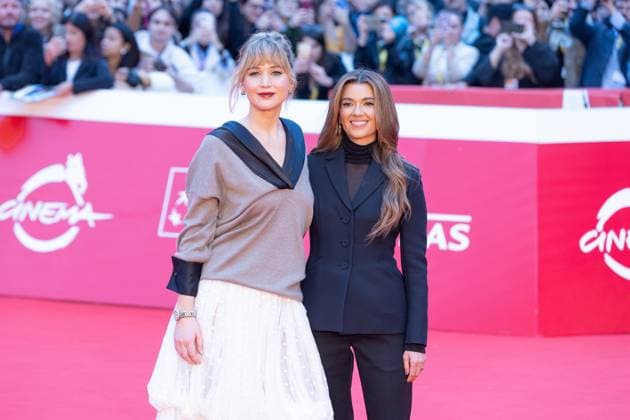 Italy: Jennifer Lawrence at 2025 Rome Film Fest Actress Jennifer Lawrence and producer Justine Ciarrocchi attend the red carpet for the film Die My Love at the 20th Rome Film Fest Roma RM Italy Copyright: MatteoxNardone