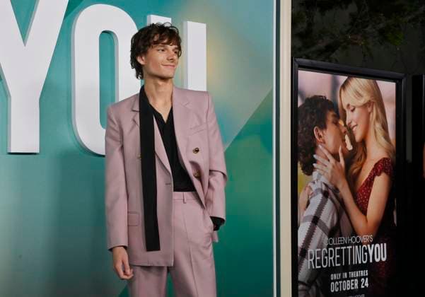 Cast member Mason Thames attends the premiere of the motion picture romantic drama Regretting You at Paramount Studios in Los Angeles on Monday, October 20, 2025. Storyline: Centers on the strained relationship between young mother Morgan Grant and her teenage daughter Clara, exacerbated by Morgan s husband Chris s tragic death, forcing them to navigate life s challenges together.  LAP2025102016 JIMxRUYMEN