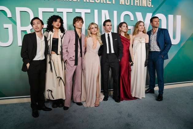 Cast members Ethan Costanilla, Sam Morelos, Mason Thames, Mckenna Grace, Dave Franco, Allison Williams, Willa Fitzgerald and Scott Eastwood (L-R) gather for a photo-op during the premiere of the motion picture romantic drama Regretting You at Paramount Studios in Los Angeles on Monday, October 20, 2025. Storyline: Centers on the strained relationship between young mother Morgan Grant and her teenage daughter Clara, exacerbated by Morgan s husband Chris s tragic death, forcing them to navigate life s challenges together.  LAP2025102038 JIMxRUYMEN