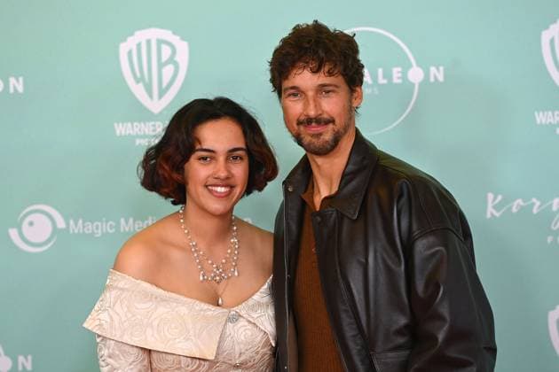 v li Jarusha WAHLEN actress , Florian David FITZ actor world premiere of NO HIT WONDER on 21 10 2025 at the Mathaeser Kino in Munich