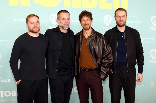 Alexander Dreissig, Dan Maag, Florian David Fitz and Daniel Sonnabend at the premiere of the movie No Hit Wonder at Mathäser Filmpalast Munich, 21 10 2025 Foto:xAgenturxWehnertx xGränzdörferx xFuturexImagex wonder_5047