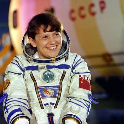 Moscow Region, USSR. Female cosmonaut Svetlana Savitskaya. Albert Pushkarev TASS  4499161