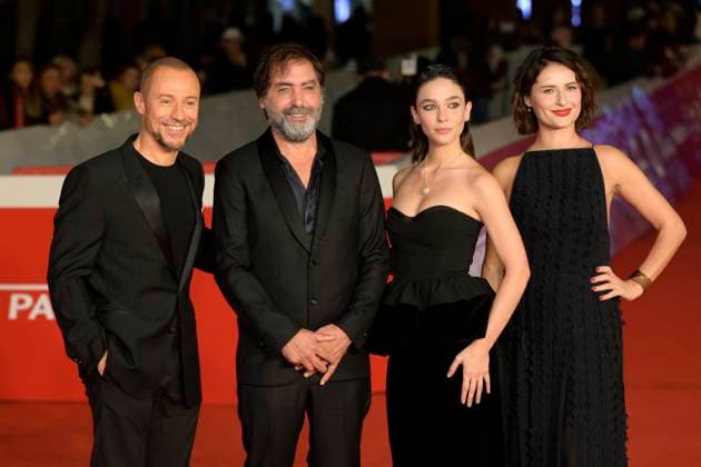 La lezione red carpet in Rome, Italy - 22 Oct 2025 Stefano Accorsi (l), Stefano Mordini (c), Matilda De Angelis (c) and Lidiya Liberman (r) attend the red carpet of La lezione during the Rome Film Fest 2025 at Auditorium Parco della Musica. Rome Italy Copyright: xMarioxCartellix xSOPAxImagesx _DSC0164