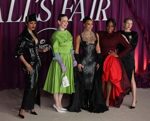 All™s Fair TV show premiere London, UK. Cast of All™s Fair TV show premiere. L-R: Teyana Taylor, Sarah Paulson, Kim Kardashian, Niecy Nash and Naomi Watts. Odeon Luxe. 22nd October 2025. LMK11-S221025 001. Steve Bealing Landmark Media 