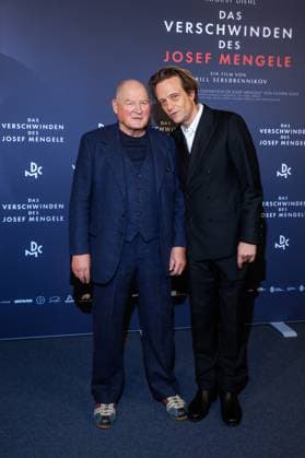 Premiere of The Disappearance of Josef Mengele Burghart Klaußner and August Diehl at the premiere of the movie The Disappearance of Josef Mengele at the Delphi Filmpalast on 22 10 2025 in Berlin Copyright: xEventpressxKochanx