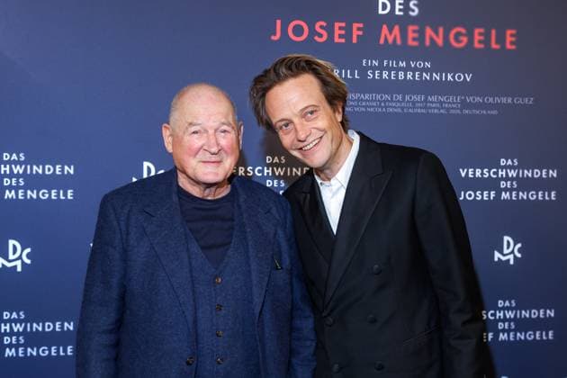 Premiere of The Disappearance of Josef Mengele Burghart Klaußner and August Diehl at the premiere of the movie The Disappearance of Josef Mengele at the Delphi Filmpalast on 22 10 2025 in Berlin Copyright: xEventpressxKochanx