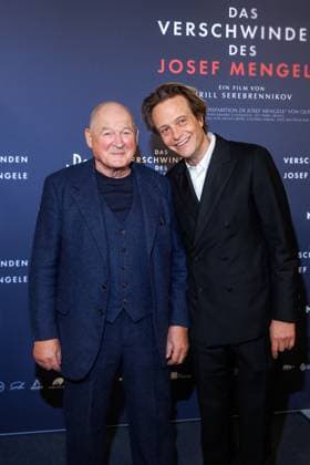 Premiere of The Disappearance of Josef Mengele Burghart Klaußner and August Diehl at the premiere of the movie The Disappearance of Josef Mengele at the Delphi Filmpalast on 22 10 2025 in Berlin Copyright: xEventpressxKochanx