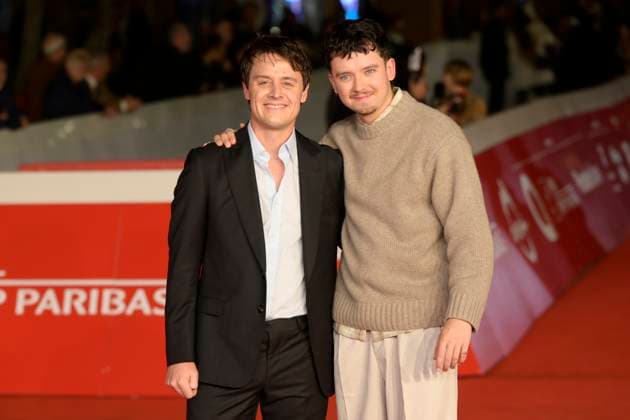 Our hero Balthazar red carpet in Rome, Italy - 22 Oct 2025 Oscar Boyson (l) and Asa Butterfield (r) attend the red carpet of the movie Our hero Balthazar at Auditorium Parco della Muisca during Rome Film Fest 2025. Rome Italy Copyright: xMarioxCartellix xSOPAxImagesx _DSC0242