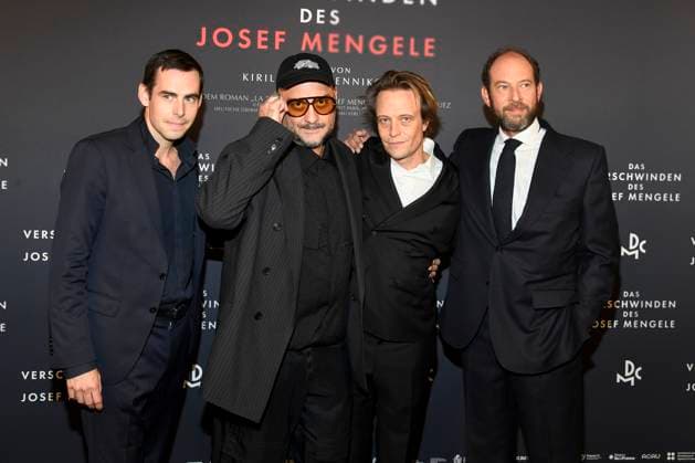 abb Mengele Felix von Boehm, Kirill Serebrennikov, August Diehl and Olivier Guez guest on the red carpet at the movie premiere DAS VERSCHWINDEN DES JOSEF MENGELE at Delphi Filmpalast on 22 11 2025 in Berlin Berlin Germany