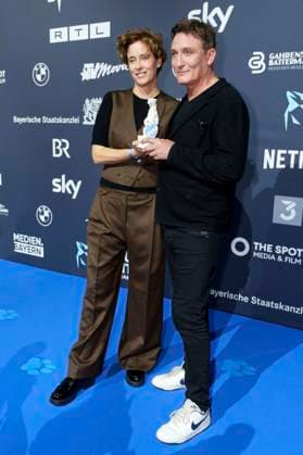 Pia Strietmann and Oliver Masucci at the presentation of the Blue Panther TV Streaming Award 2025 at BMW Welt Munich, 22 10 2025 Foto:xN.xKolinzx xFuturexImagex panther_5503