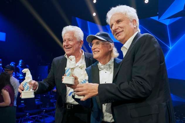 Miroslav Nemec, Otto Waalkes and Udo Wachtveitl at the presentation of the Blue Panther TV Streaming Award 2025 at BMW Welt Munich, 22 10 2025 Foto:xN.xKolinzx xFuturexImagex panther_5579