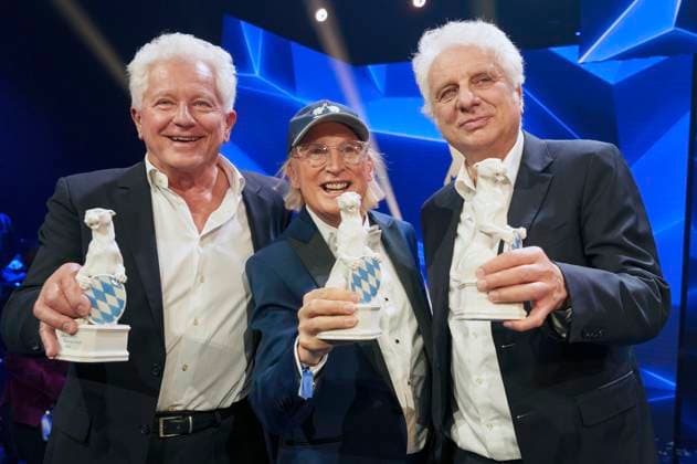 Miroslav Nemec, Otto Waalkes and Udo Wachtveitl at the presentation of the Blue Panther TV Streaming Award 2025 at BMW Welt Munich, 22 10 2025 Foto:xN.xKolinzx xFuturexImagex panther_5584