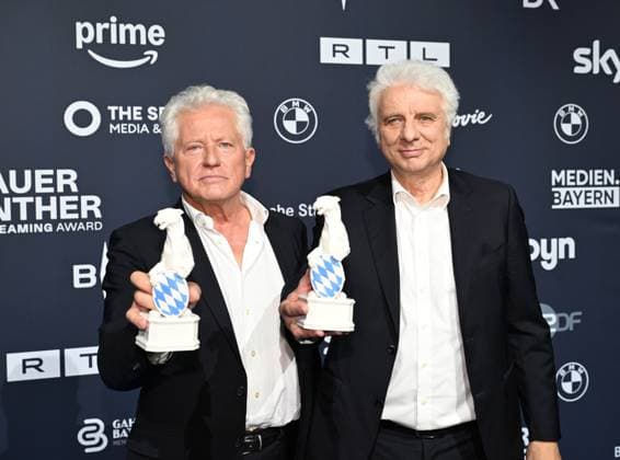 Miroslav Miro Nemec and Udo Wachtveitl Award winners Blue Panther TV Streaming Award 2025 Award ceremony and gala at BMW Welt Munich October 22, 2025