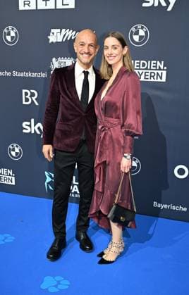 Peyman Amin with girlfriend Sandra Apfelbeck Presentation of the Blue Panther TV Streaming Award 2025 Award ceremony and gala at BMW Welt Munich October 22, 2025