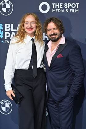 Brigitte Hobmeier and Daniel Christensen, Red Carpet,Blue Panther TV and Streaming Award 2025 on 22 10 2025 at BMW Welt Munich
