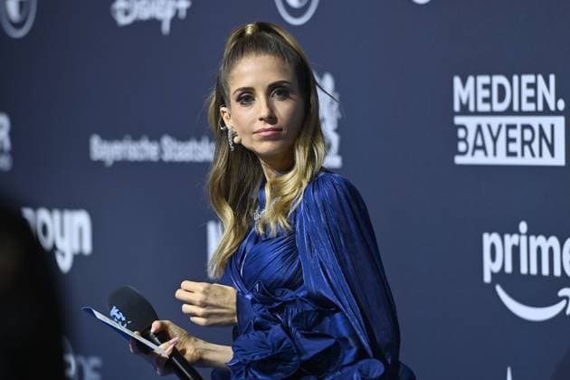 Cathy HUMMELS single picture,cropped single motif,half figure,half figure Red Carpet,Blue Panther TV and Streaming Award 2025 on 22 10 2025 at BMW Welt Munich
