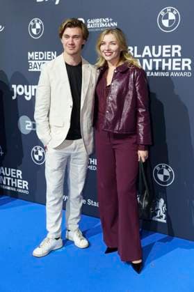 Alessandro Schuster and Annabella Zetsch at the presentation of the Blue Panther TV Streaming Award 2025 at BMW Welt Munich, 22 10 2025 Foto:xN.xKolinzx xFuturexImagex panther_5050